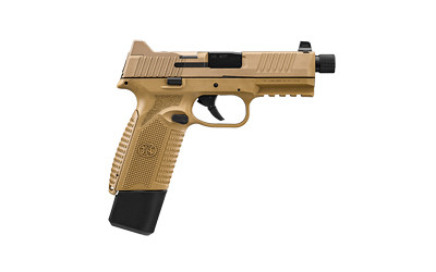 FN 66101384 545 Tactical 45 ACP 15+1/18+1, 4.71" Black Target Crown/Threaded Steel Barrel, Flat Dark Earth PVD Optic Cut/Serrated Steel Slide & Polymer Frame w/Picatinny Rail, Ambidextrous - 66101384 - 845737015688