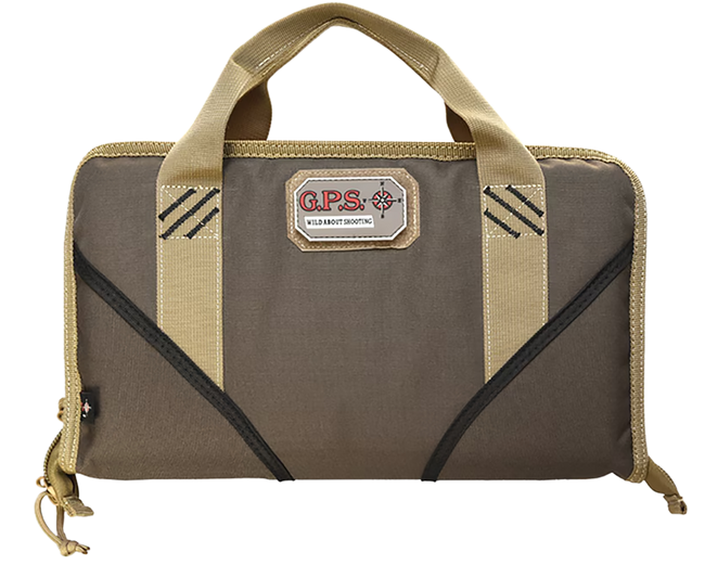 GPS Bags 1485PCMF Memory Foam Pistol Case Large Size w/ Lockable Zippers Mag Storage Pockets & Black Finish Holds 1 Handgun