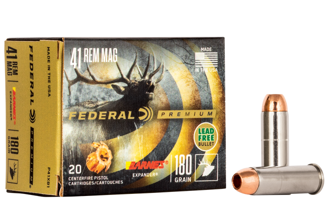 Federal Premium Pistol Ammo 41 Remington Barnes Expander 180 Grain 20 Rounds