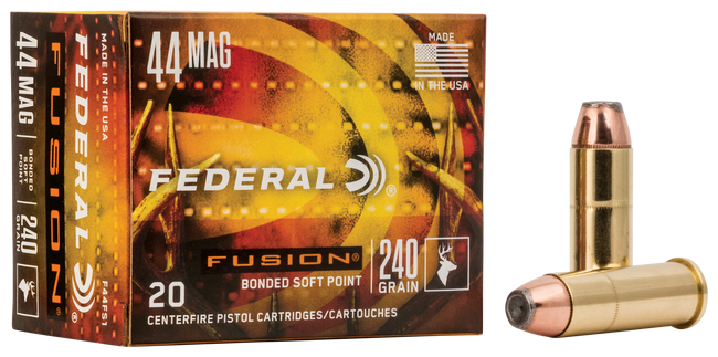 Federal Fusion 44 Remington Magnum Fusion Soft Point 240 Grain 20 Rounds