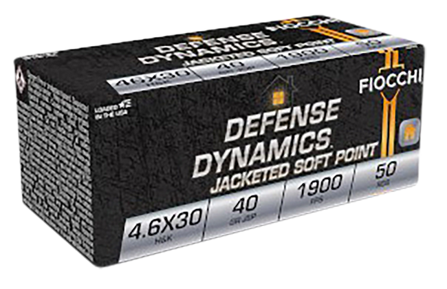 Fiocchi Defense Dynamics 4.6x30mm H&k Jacketed Soft Point 40 Grain 50 Rounds