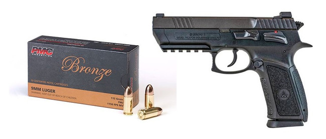 IWI Jericho 941 9mm 4.4" 16 Rounds Enhanced Pistol with PMC Bronze Ammo