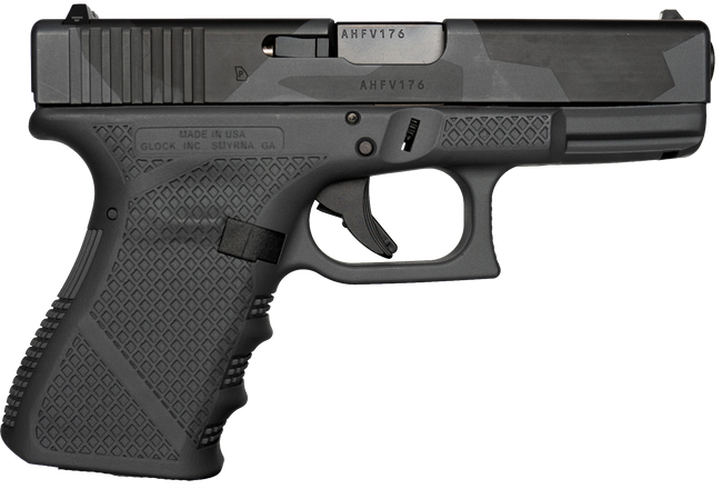 Weapon Works  G19 Gen3 Compact Frame 9mm Luger 15+1 4.02" Black Steel Barrel, Urban Dazzle Grey w/Mesh Stippling Serrated Steel Slide & Polymer Frame w/Picatinny Rail, USA Made