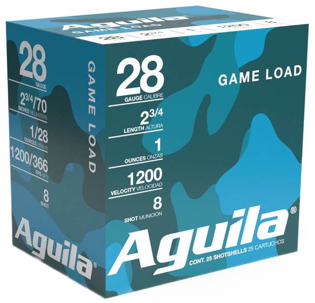 Aguila Standard Velocity Shotgun Game Load 28 ga. 2.75 in. 1 oz. 8 Shot 25 rd.