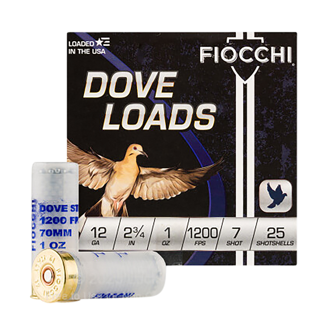 Fiocchi 12DLS17 Dove & Quail  12Gauge 2.75" 1oz 7Shot 25 Rounds