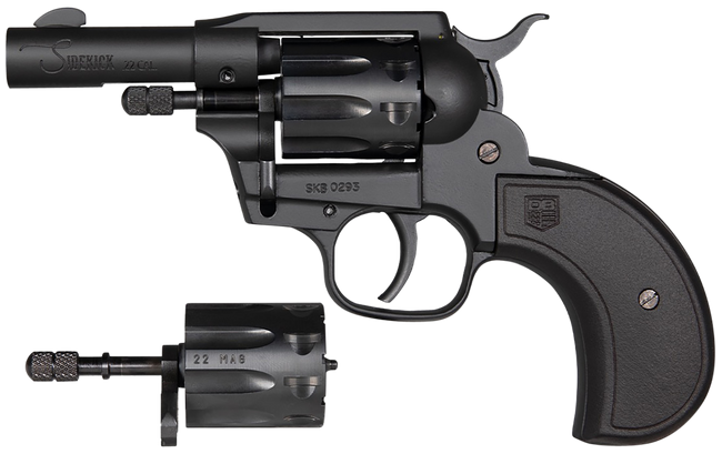 Diamondback Firearms Sidekick Revolver - Black Cerakote | .22LR / .22Mag | 3" Barrel | 9rd | Birds Head Grip