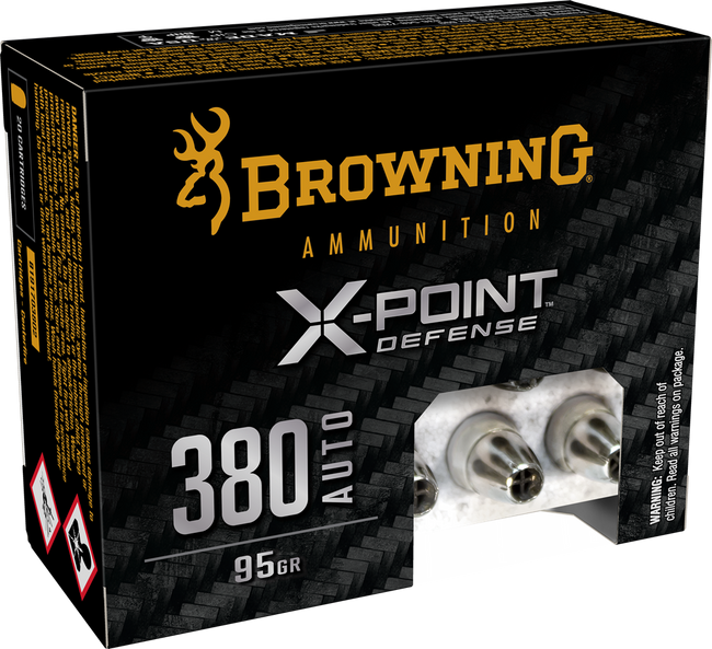 Browning X-Point 380 ACP Jacketed Hollow Point 95 Grain 20 Rounds