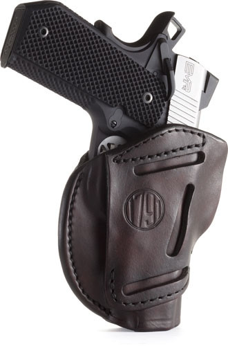 1791 Gunleather 3WH1SBRA 3-Way  IWB/OWB Size 01 Signature Brown Leather Belt Loop Fits 1911 3-4" Ambidextrous Hand - 3WH1SBRA - 816161020180