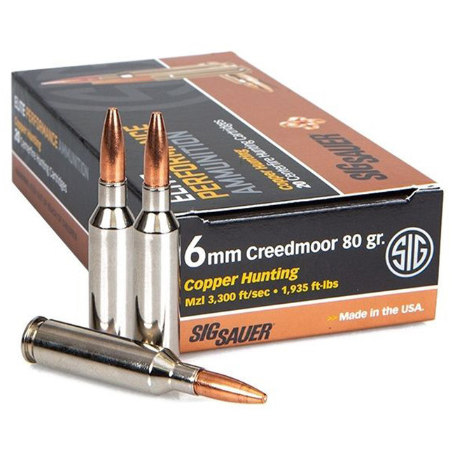 Sig Sauer Elite Copper 6mm Creedmoor Solid Copper 80 Grain 20 Rounds