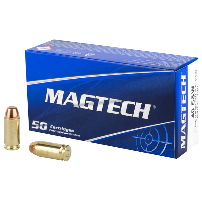 Magtech Range/Training, 40 S&w, Full Metal Jacket Flat Nose, 180 Grain, 50 Rounds - 40B - 754908160013