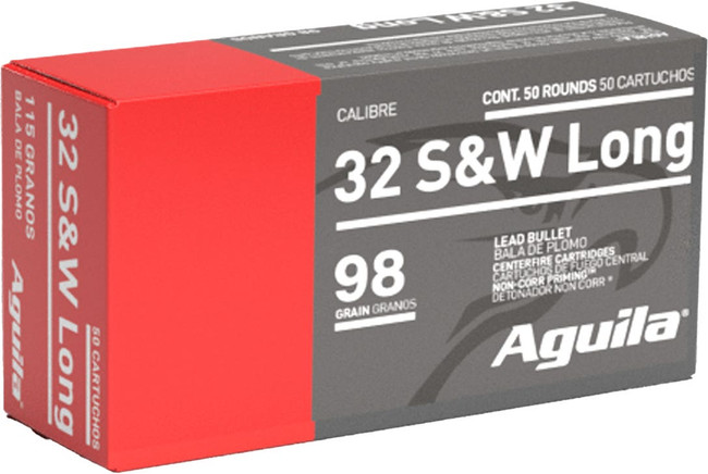 Aguila Ammunition .32 S&W Long Handgun Ammo - 98 Grain | Solid Point | 50rd Box - 1E322340 - 640420003030