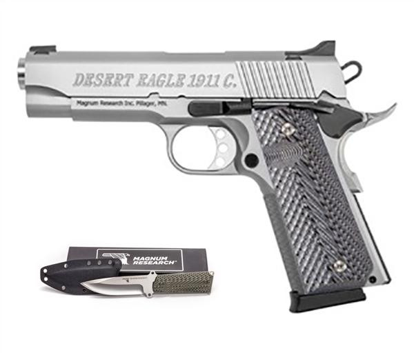 DE 1911 45ACP 4.33" 8RD SS FS W/KNFE
