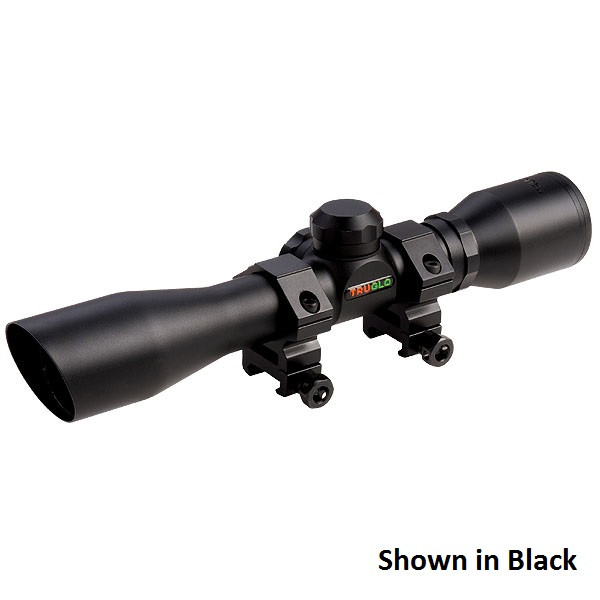 Truglo 4x32mm Compact Crossbow Scope with Weaver Rings Trajectory Reticle