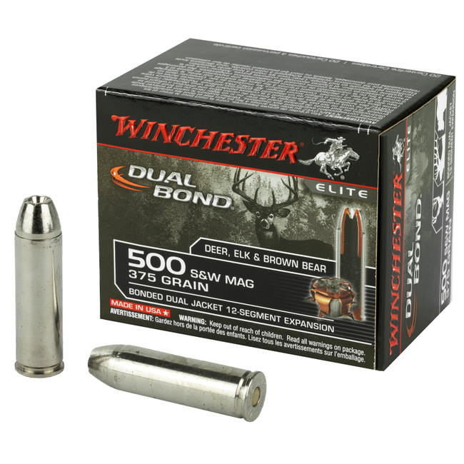Winchester Dual Bond 500 S&W Magnum Hollow Point 375 Grain 20 Rounds
