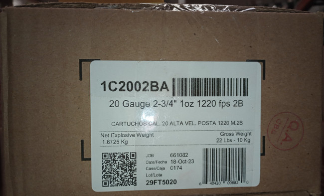 Aguila Ammunition 20ga Buckshot 2.75 inch Shotgun Shells - 2Buck | 1oz | 1220 fps | 250rd Case