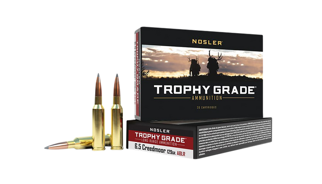 Nosler Trophy Grade Long Range Rifle Ammunition 6.5 Creedmoor 129 gr. ABLR SP 20 rd.