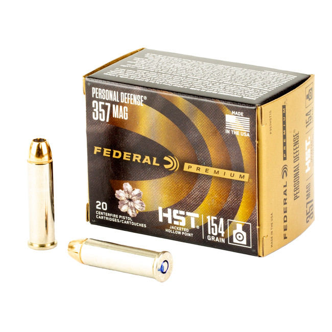 Federal Premium Personal Defense Handgun Ammo 357 Mag. HST JHP 20 rd. - P357HST1S - 604544684360