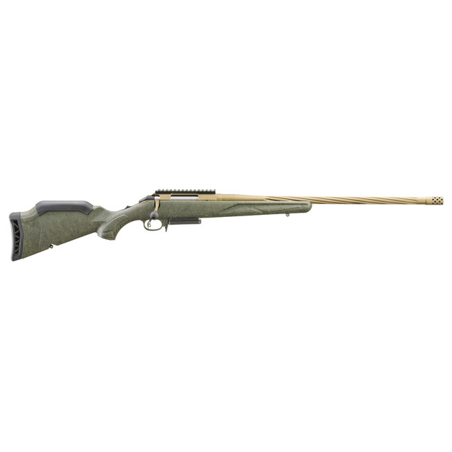 Ruger 46947 American Predator Gen II 7mm PRC 3+1 22" Burnt Bronze Cerakote Threaded Barrel, Picatinny Rail Steel Receiver, Green Splatter Adjustable Synthetic Stock - 46947 - 736676469475