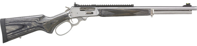 Marlin 70478 1895 Big Loop Full Size 45-70 Gov 6+1 19" Polished Stainless Steel Threaded Barrel, Polished Stainless Stainless Steel Receiver, Fixed Gray Laminate Stock - 70478 - 736676704781