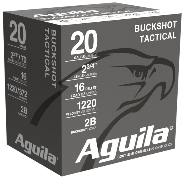 Aguila Ammunition 20ga Buckshot 2.75 inch Shotgun Shells - 2Buck | 1oz | 1220 fps | 25rd Box