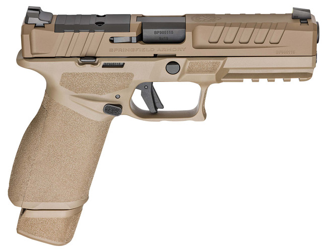 Springfield Armory EC9459FU Echelon  9mm Luger 20+1 4.50" Black Melonite Steel Barrel, Flat Dark Earth Cerakote Optic Ready/Serrated Steel Slide & Polymer Frame w/Picatinny Rail Textured Grip - EC9459FU - 706397978532