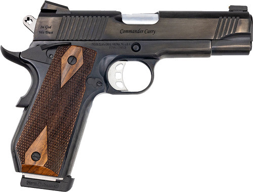 Tyler Gun Works TGWCMBL45 Custom 1911 Commander 45 ACP 7+1 4.25" Stainless Match Grade Barrel, Blued Serrated Steel Slide, Blued Steel Frame w/Beavertail, Walnut Grip - TGWCMBL45 - 850023353245