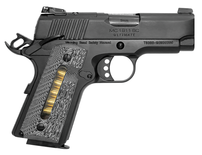 EAA GIRSAN 390036 MC1911 SC Ultimate Compact Frame 9mm Luger 7+1, 3.40" Black Steel Barrel, Optic Ready/Serrated Steel Slide & Frame w/Beavertail, G10 w/Window Grip, Ambidextrous