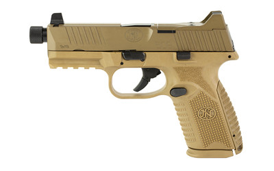 FN 66100746 509MT  9mm Luger 10+1, 4.50" Black Target Crown/Threaded Steel Barrel, Flat Dark Earth Optic Cut/Serrated Steel Slide, Flat Dark Earth Polymer Frame w/Picatinny Rail, Ambidextrous - 66100746 - 845737011611