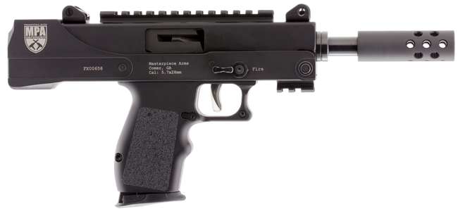 Masterpiece Arms Pistol - Black | 5.7x28mm | 5" Threaded Barrel | 30rd | W/ Muzzle Break
