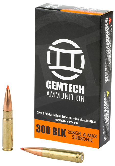 Gemtech 3010163 Subsonic  300Blackout 208gr Polymer Tip 20/Box