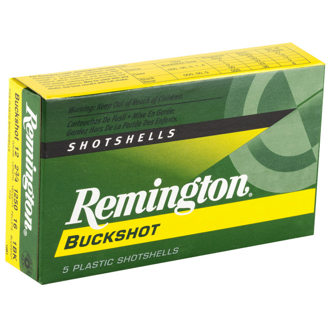 Remington Express 12 Gauge Buckshot 1 Buck 16 Pellets 5 Rounds - 20624 - 047700019802