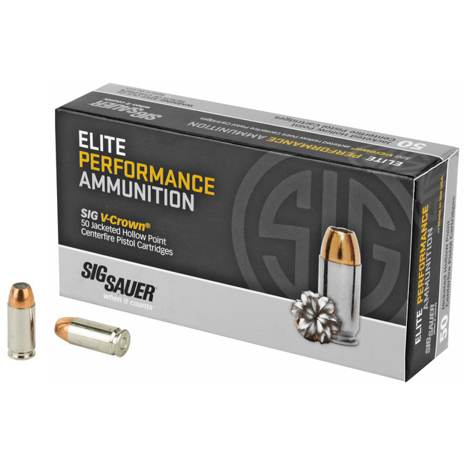 Sig Sauer Elite 40 S W V Crown Jacketed Hollow Point 165 Grain 50 Rounds - E40SW150 - 798681537693