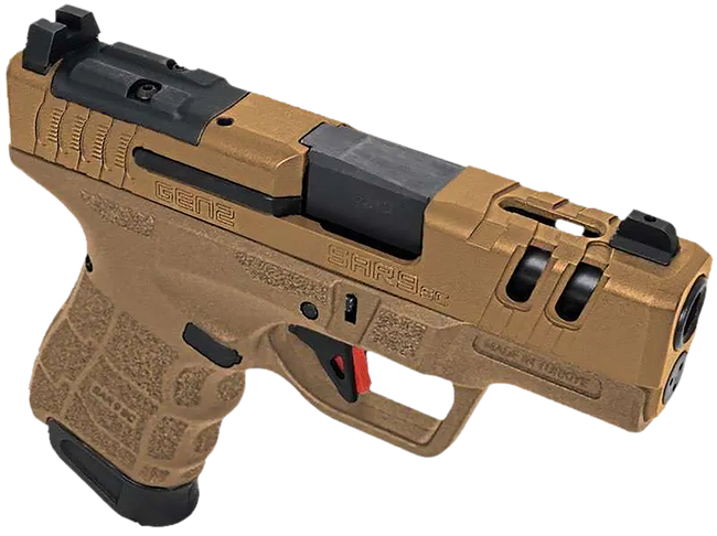 SAR USA SAR9SCG2BR SAR9 SC Gen2 Sub-Compact Frame 9mm Luger 15+1 3.30" Black Steel Barrel, Bronze Cerakote Ported/Serrated Steel Slide, Bronze Polymer Frame & Grip