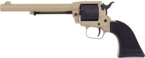 Heritage Mfg SRR22V6 Rough Rider  22 LR 6 Shot, 6.50" Sabre Sand Cerakote Steel Barrel & Frame, Black Satin Cylinder, Black Polymer Grip, Hammer/Thumb Safety, Exposed Hammer - SRR22V6 - 727962708323