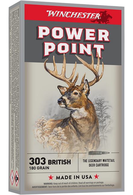 Winchester Super-X Rifle Ammo 303 British 180 gr. Power-Point 20 rd.