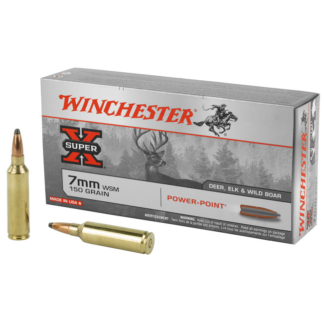 Winchester Super X 7mm Winchester Short Magnum Power Point 150 Grain 20 Rounds - X7MMWSM - 020892213418