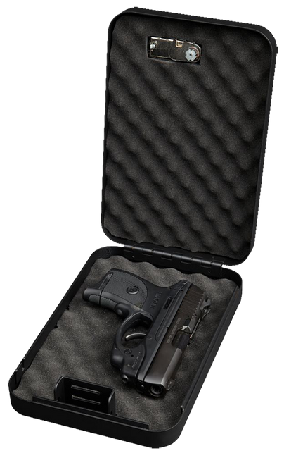 Bulldog BD1126 Personal Vault  Combination/Key Entry Black Powder Coat Steel Holds 1 Handgun 9.50" L x 6.50" W x 2" D