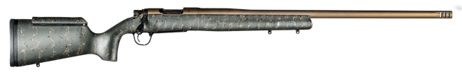 Christensen Arms 8010201400 Mesa Long Range 338 Lapua Mag 3+1 27" Threaded Barrel, Burnt Bronze Cerakote, Green with Black/Tan Webbing Stock