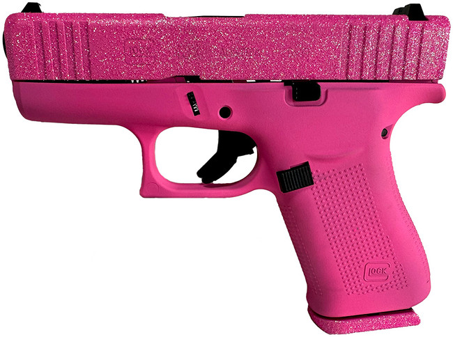 Glock G43X 9mm Luger 3.4in 10rd Glitter Black Cherry Engraved Roses
