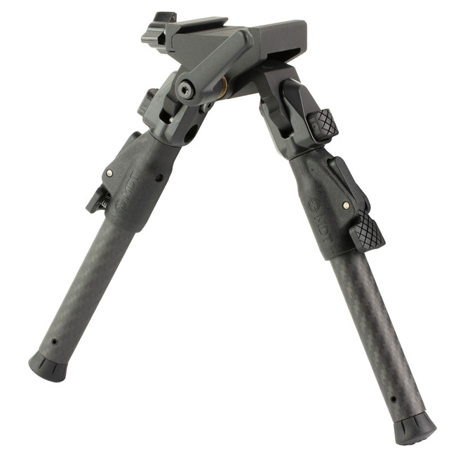 Mdt Sporting Goods Inc 105561BLK GRND-POD  Black 4.50"-9" Carbon Fiber/Aluminum, Adj. Throw Lever, 4 Leg Postitions, Fits ARCA Rail & RRS Dovetail - 105561BLK - 682157403554