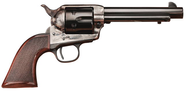 Taylors & Company 4109DE Smoke Wagon Deluxe 45 Colt (LC) 6rd 4.75" Blued Cylinder & Barrel Color Case Hardened Steel Frame Checkered Walnut Grip