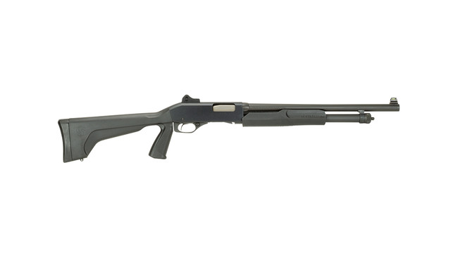 Stevens 22439 320 Security 20 Gauge 3" 5+1 18.50" Matte Blued Carbon Steel Barrel, Matte Black Fixed Pistol Grip Stock Ambidextrous, Ghost Ring Sight - 22439 - 011356224392