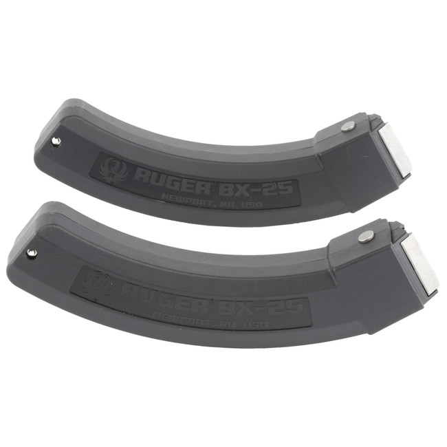 Ruger 90548 BX-25 Value Pack 25rd Magazine Fits Ruger 10/22/SR/77/Charger 22LR BX-25 Black 2 Pack - 90548 - 736676905485