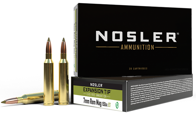 Nosler Expansion Tip 7mm Remington Magnum Spitzer 150 Grain 20 Rounds