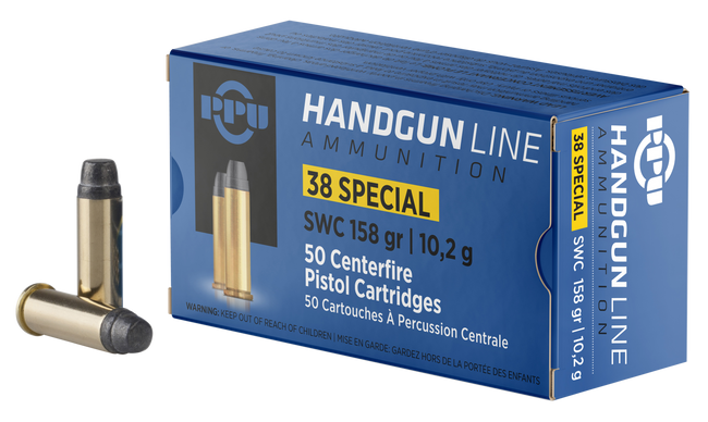 Prvi Partisan PPH38SS 38 Special Semi Wadcutter 158 Grain 50 Rounds