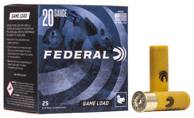 Federal Game-Shok Upland Load 20 Gauge 2.75 in. 7/8 oz. 8 Shot 25 rd.