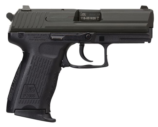 HK P2000 V3, 9mm Luger, 3.6in. Barrel, 10rd, DAO - Black (81000043)