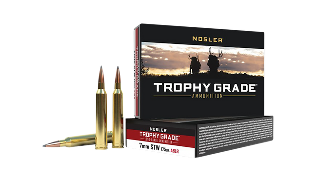 Nosler Trophy Grade Long Range Rifle Ammunition 7mm STW 175 gr. ABLR SP 20 rd.