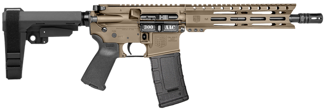 Diamondback DB1916B061 DB15  300 AAC 30+1 10" Flat Dark Earth Cerakote Heavy Barrel 9" M-LOK Handguard 7075-T6 Aluminum SBA3 Brace Magpul MOE Grip