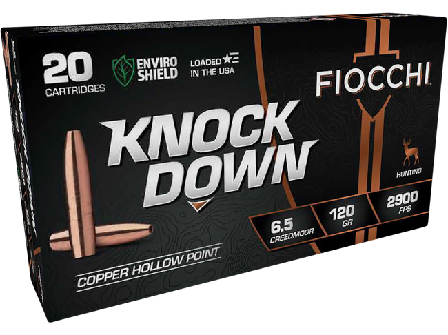 Fiocchi Knock Down 6.5 Creedmoor Copper Hollow Point 120 Grain 20 Rounds